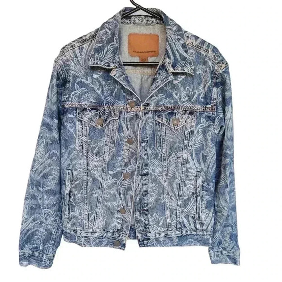 American Eagle Outfitters Other - Mens American Eagle Leaf Print Denim Jacket